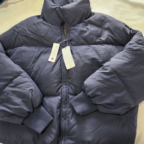 ZCSIA Women Winter Jacket Size Large Navy Color Baggy Puffer Short Coat - Picture 11 of 16